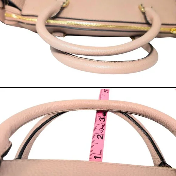 Michael Kors Vanna Pebbled Leather 2-Way Dusty Pink Satchel - Picture 6 of 9